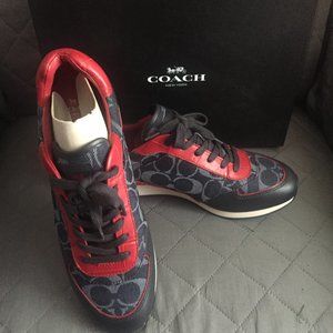 *RARE* NIB COACH REBECCA DENIM SNEAKERS IN RWB sz9